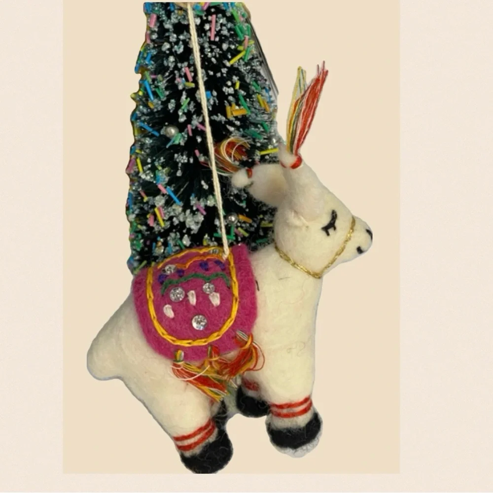 Llama Felt Ornament